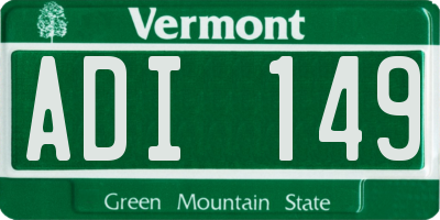 VT license plate ADI149