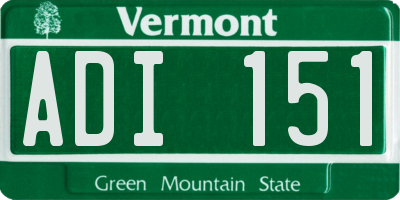 VT license plate ADI151