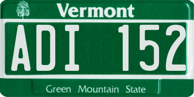 VT license plate ADI152