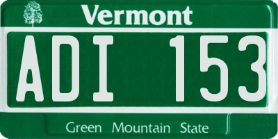 VT license plate ADI153