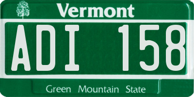 VT license plate ADI158