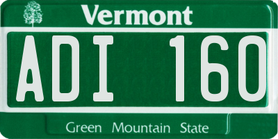 VT license plate ADI160