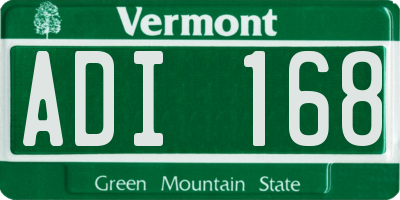 VT license plate ADI168