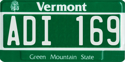 VT license plate ADI169