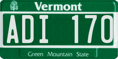 VT license plate ADI170