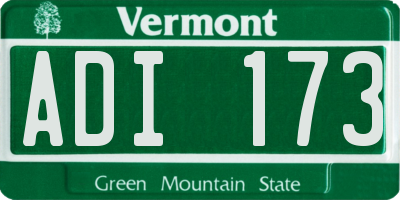 VT license plate ADI173