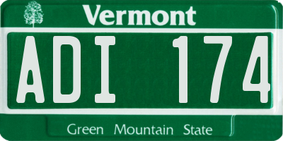 VT license plate ADI174