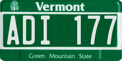 VT license plate ADI177