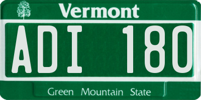 VT license plate ADI180