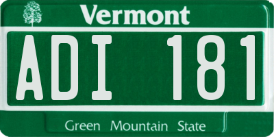VT license plate ADI181