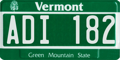 VT license plate ADI182