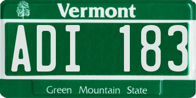 VT license plate ADI183