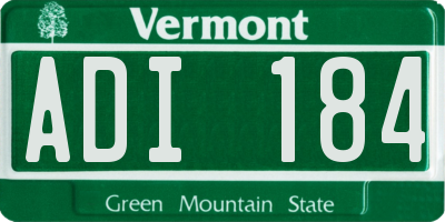 VT license plate ADI184