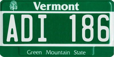 VT license plate ADI186