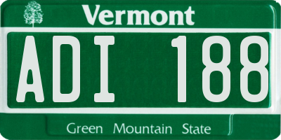 VT license plate ADI188