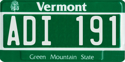 VT license plate ADI191