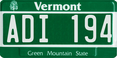 VT license plate ADI194