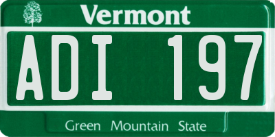 VT license plate ADI197