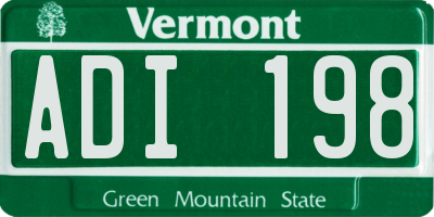 VT license plate ADI198