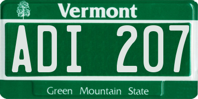 VT license plate ADI207