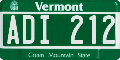 VT license plate ADI212