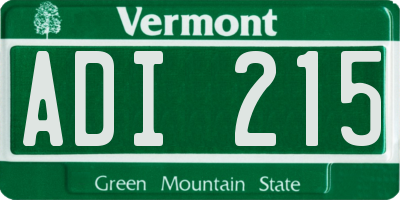 VT license plate ADI215