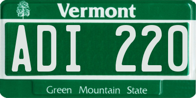 VT license plate ADI220