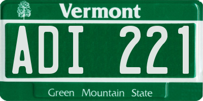 VT license plate ADI221