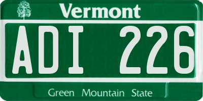 VT license plate ADI226