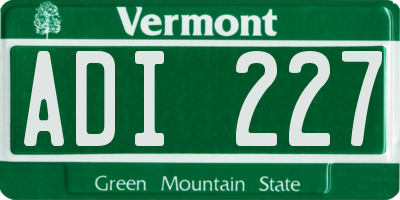 VT license plate ADI227
