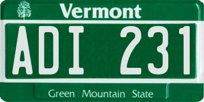 VT license plate ADI231