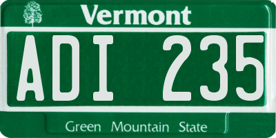 VT license plate ADI235