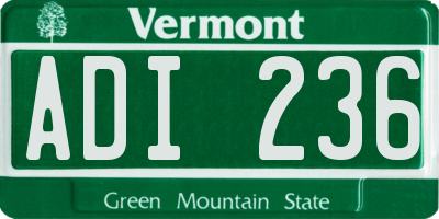 VT license plate ADI236