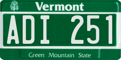 VT license plate ADI251