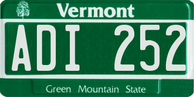 VT license plate ADI252