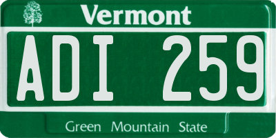 VT license plate ADI259