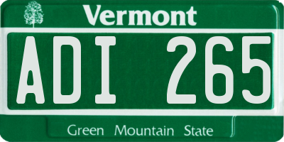 VT license plate ADI265