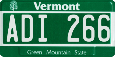 VT license plate ADI266