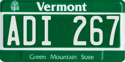 VT license plate ADI267