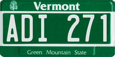 VT license plate ADI271