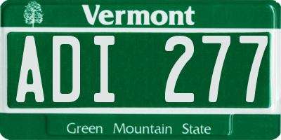 VT license plate ADI277