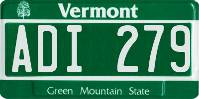 VT license plate ADI279