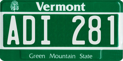 VT license plate ADI281