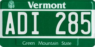 VT license plate ADI285
