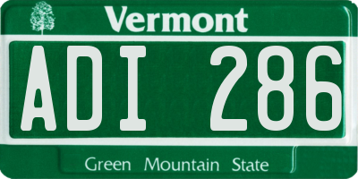 VT license plate ADI286