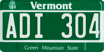 VT license plate ADI304