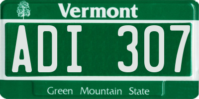 VT license plate ADI307