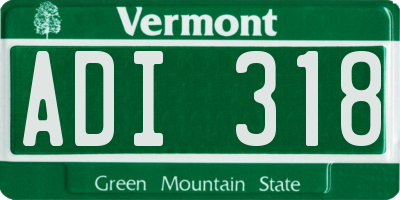 VT license plate ADI318