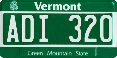VT license plate ADI320