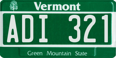 VT license plate ADI321